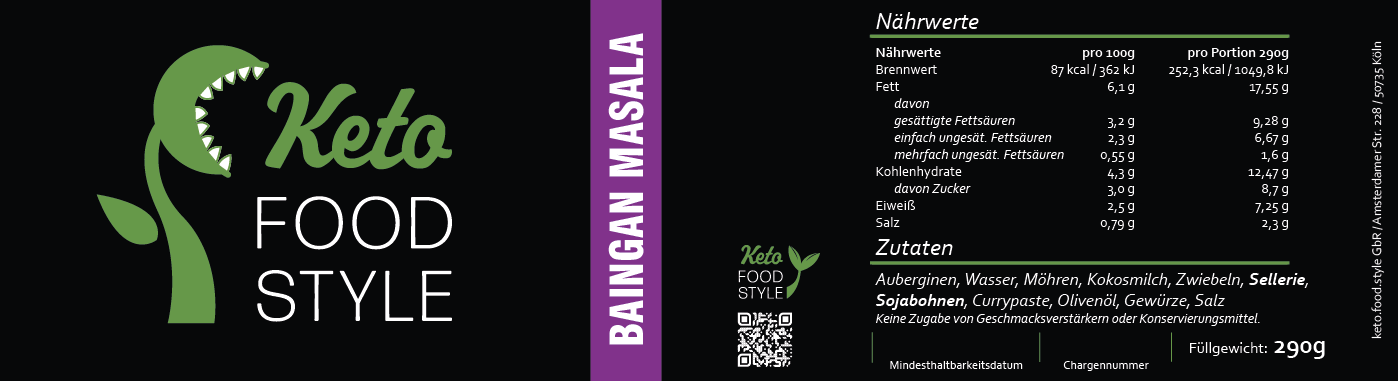 🌿 4.2er Ketogenes Baingan Masala Curry (vegan)