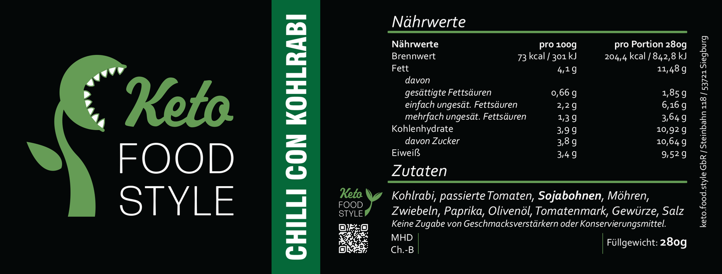 🌿 3.9er Ketogenes Chili con Kohlrabi (vegan)